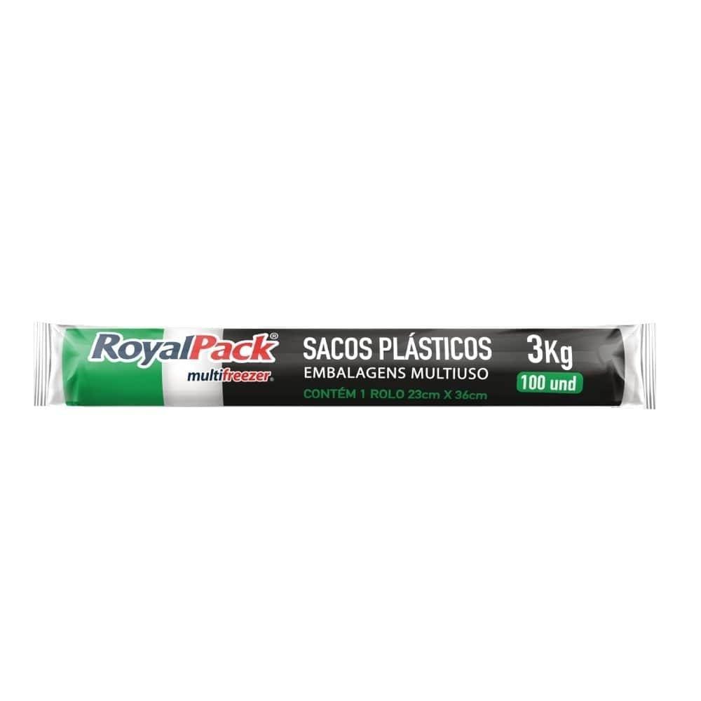 Saco Plástico Multifreezer Royalpack 23x36 cm 3kg - 24 Embalagens com 100 Unidades Cada