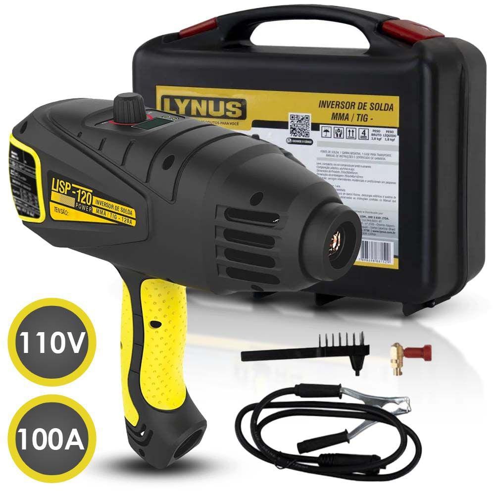 Maquina Solda Inversora Pistola 100A Mma Lisp-120 Kit