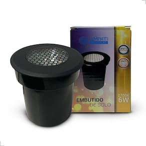 Luminária Led Embutido De Solo Preto Ip67 Externo 6W Bivolt