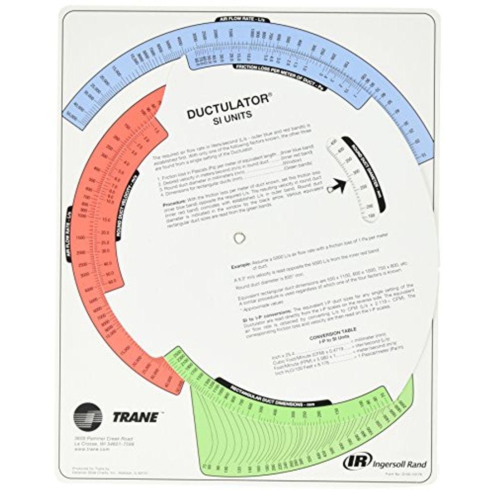 Calculadora de dimensionamento do ductulador Trane TD1