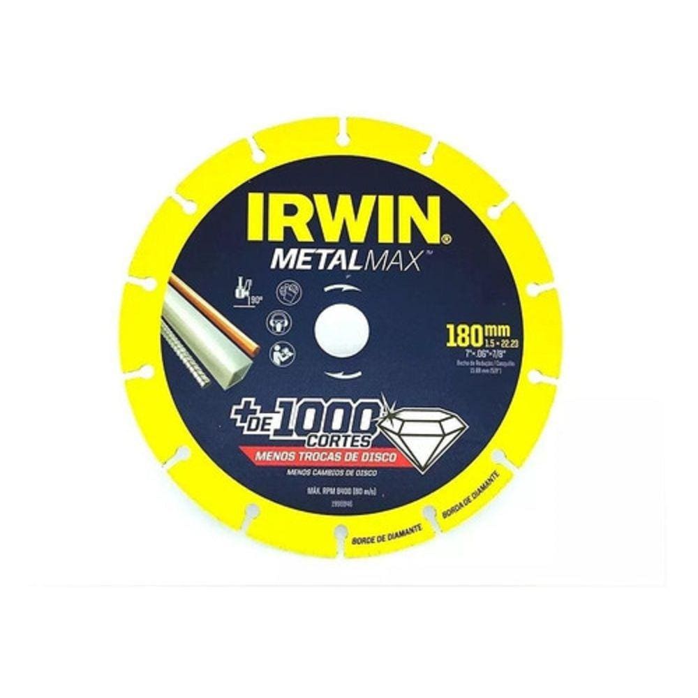 Disco Corte 180,0Mm 07X 1,5 X F22 Multiuso Metalmax Irwin 1998846