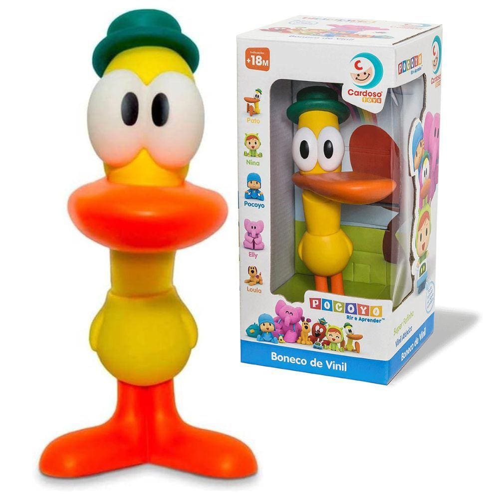 Boneco Pato Turma Pocoyo Brinquedo Infantil Em Vinil Macio Cardoso Toys