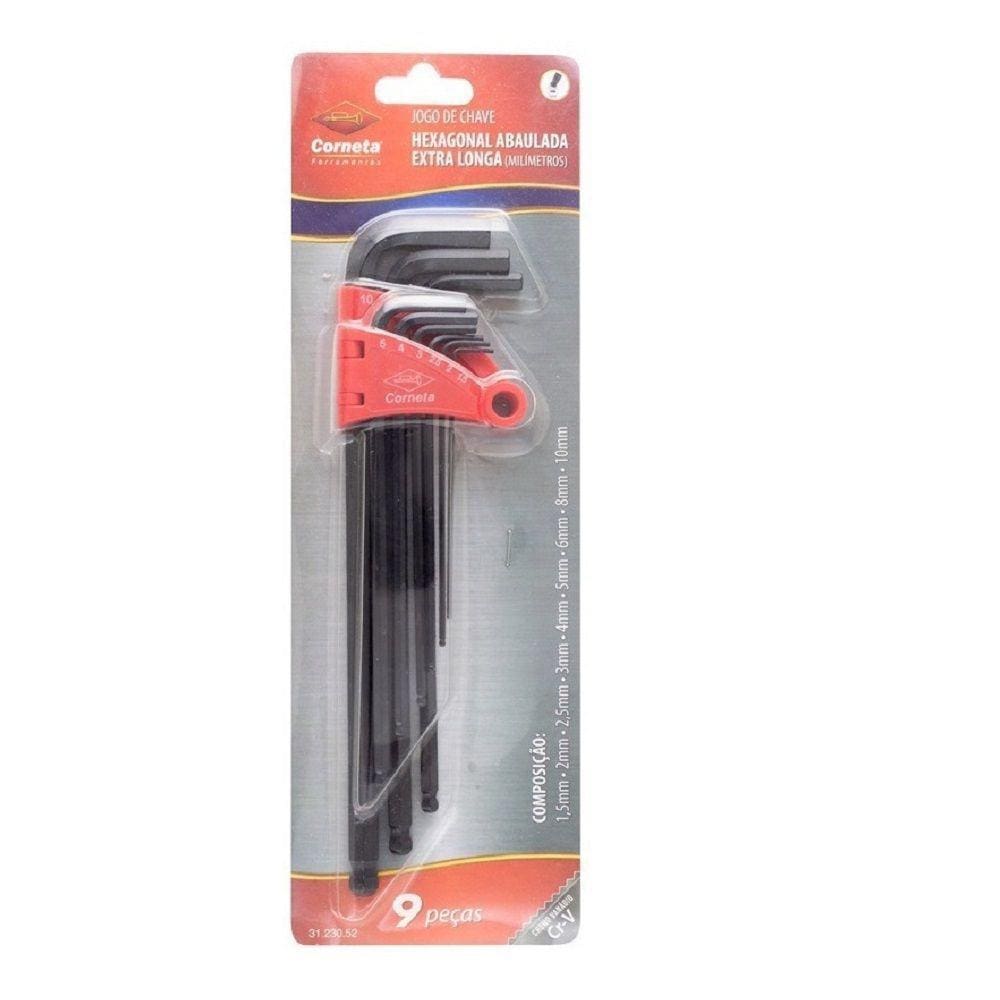 Jogo De Chave Allen Abaulada Extra Longa 1,5-10Mm 9 Pecas - 3123052