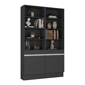 Armário/estante Escritório 2 Portas Multimóveis Mp7000 Preto/branco Preto/branco