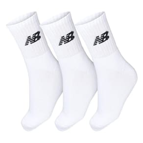 Meia New Balance Lifestyle Basic 35 ao 38 - Pack com 3 Pares - Branca
