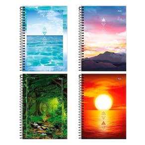 Caderno Espiral Foroni Capa Dura 1/4 4 Elementos 80 Folhas - Embalagem com 5 Unidades