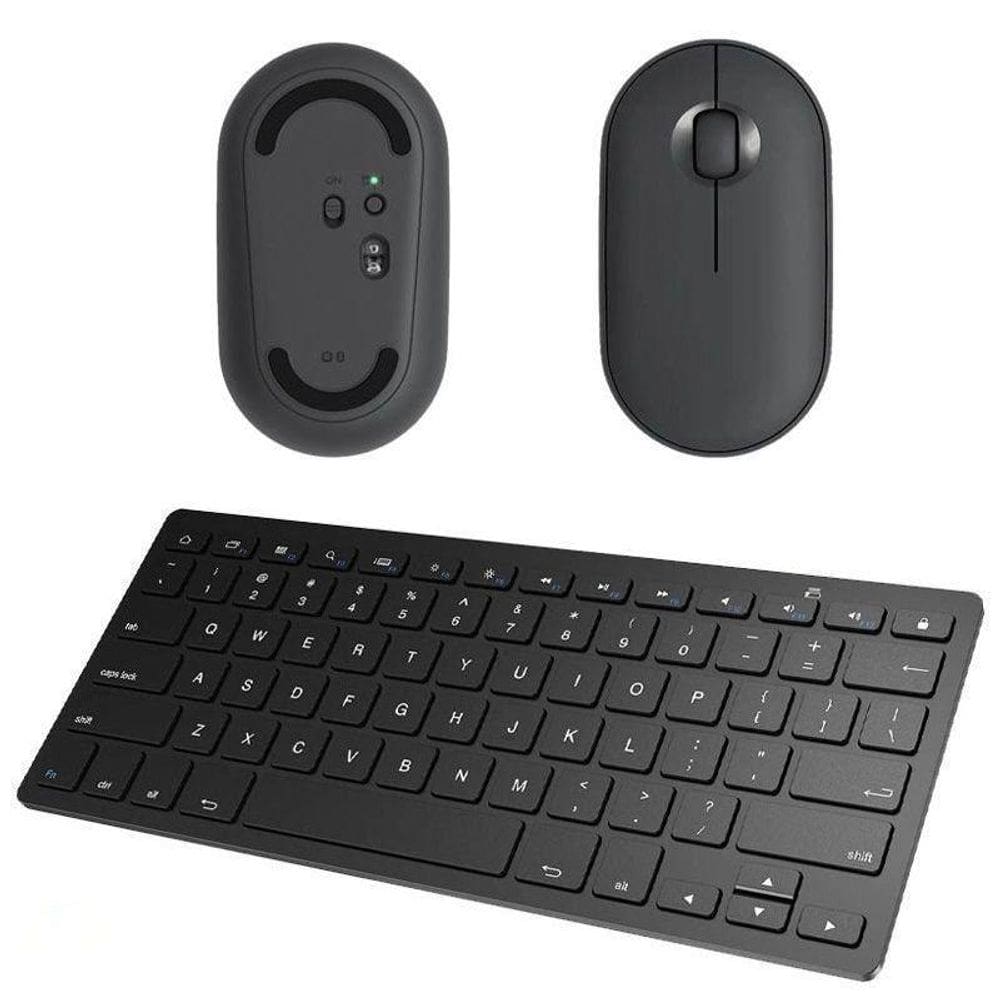 Teclado, Mouse Bluetooth Preto Para Notebook Lenovo
