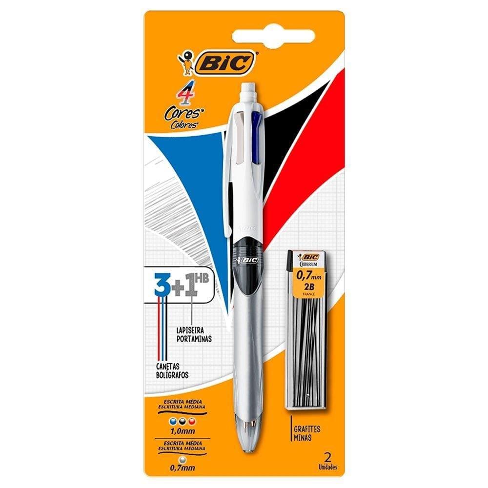 Caneta Bic 4 Cores com Lapiseira