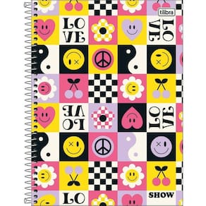 Caderno Espiral Universitário Capa Dura 20 Matérias Tilibra Show Feminino 320 Folhas - Embalagem com 2 Unidades