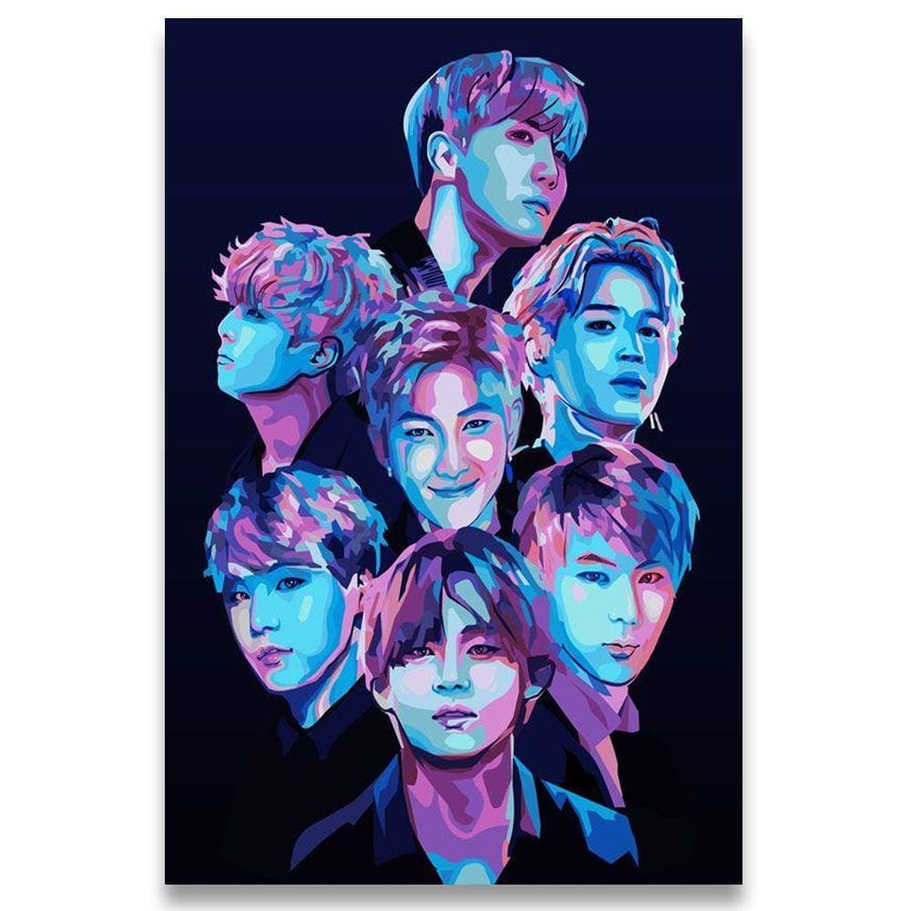 Poster Decorativo 42Cm X 30Cm A3 Brilhante K-Pop Bts