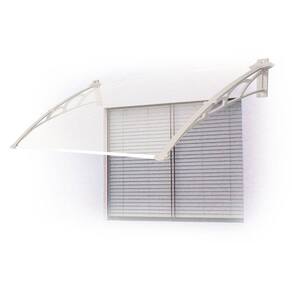 Toldo Versátil 120x60cm Braço Branco com Chapa Cristal Branca