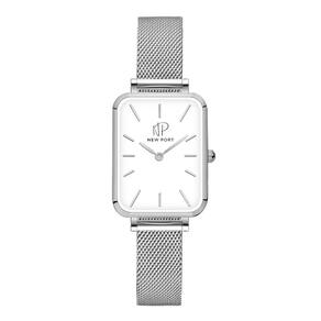 Relógio Prata Quadrado Feminino Elegante Fino Analógico Minimalista