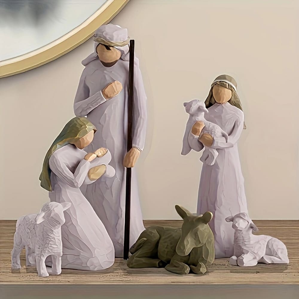 Esculturas da coleção de decoração de mesa Nativity Set