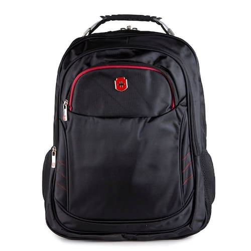 Mochila para Notebook Executiva Swissland Sl04004 em Poliester com Cabo de Aco 18 Preto com Vermelho