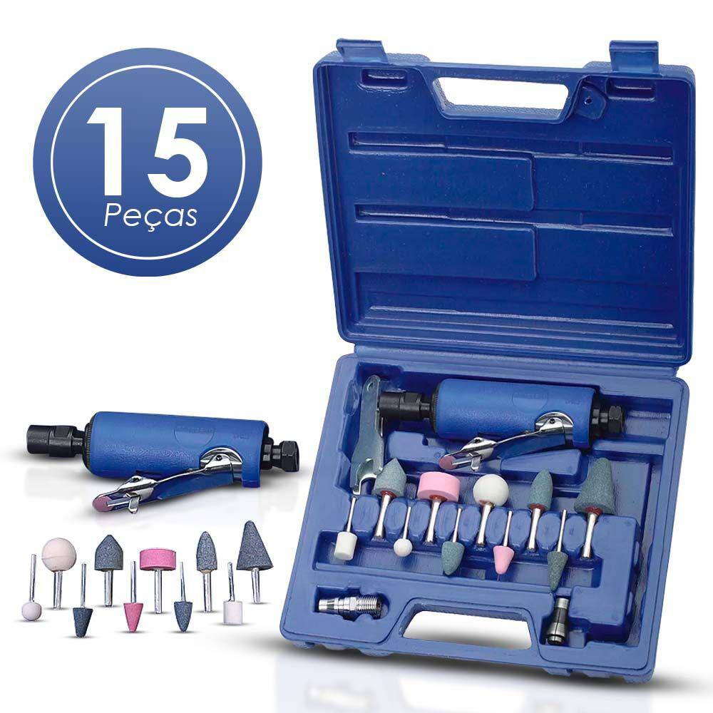 Kit Mini Retifica 1/4 0.3Hp 25000Rpm C/ 16 Peças Rp7813 Rongpeng