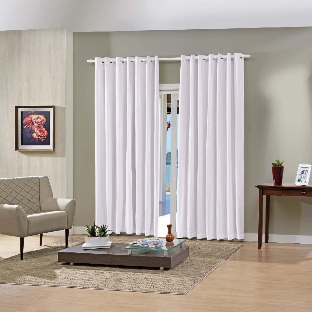 Cortina Sala Quarto Duplex Lisa Bella Janela 4,20m x 2,50m