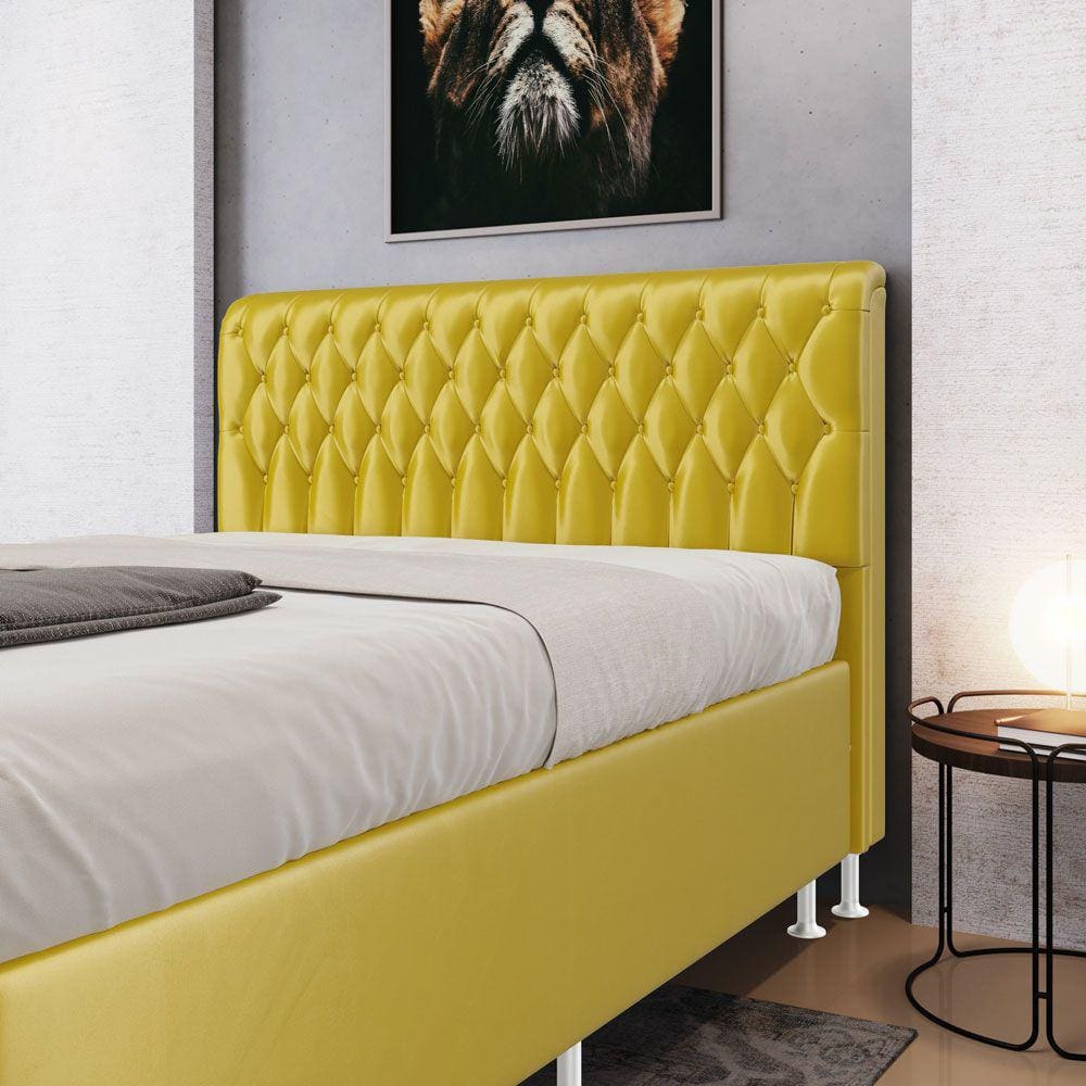 Cabeceira Bellatrix 195 / N-035 Veludo Amarelo Aradecor