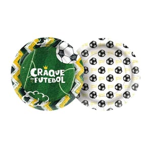 Kit Pratos Craque do Futebol 12 Unidades 18cm