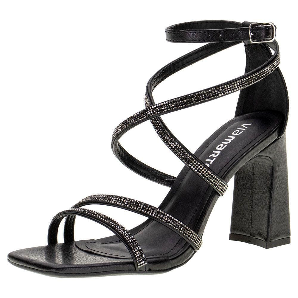 Sandália Feminina Salto Grosso Via Marte - 2318307