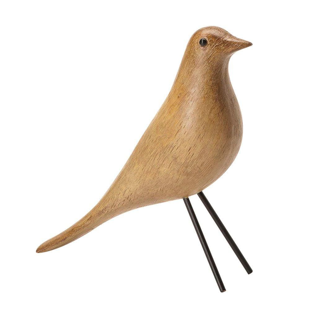 Escultura Pássaro Alto Bege - G