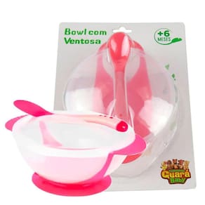 Bowl Com Ventosa Prato Infantil Rosa - Turminha Guará