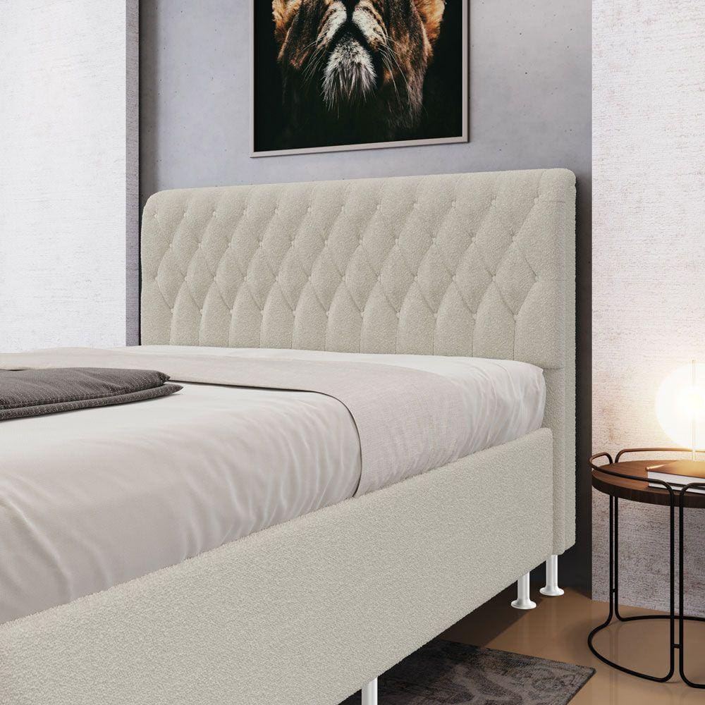 Cabeceira Bellatrix 140 / N-037 Bouclê Off White Aradecor