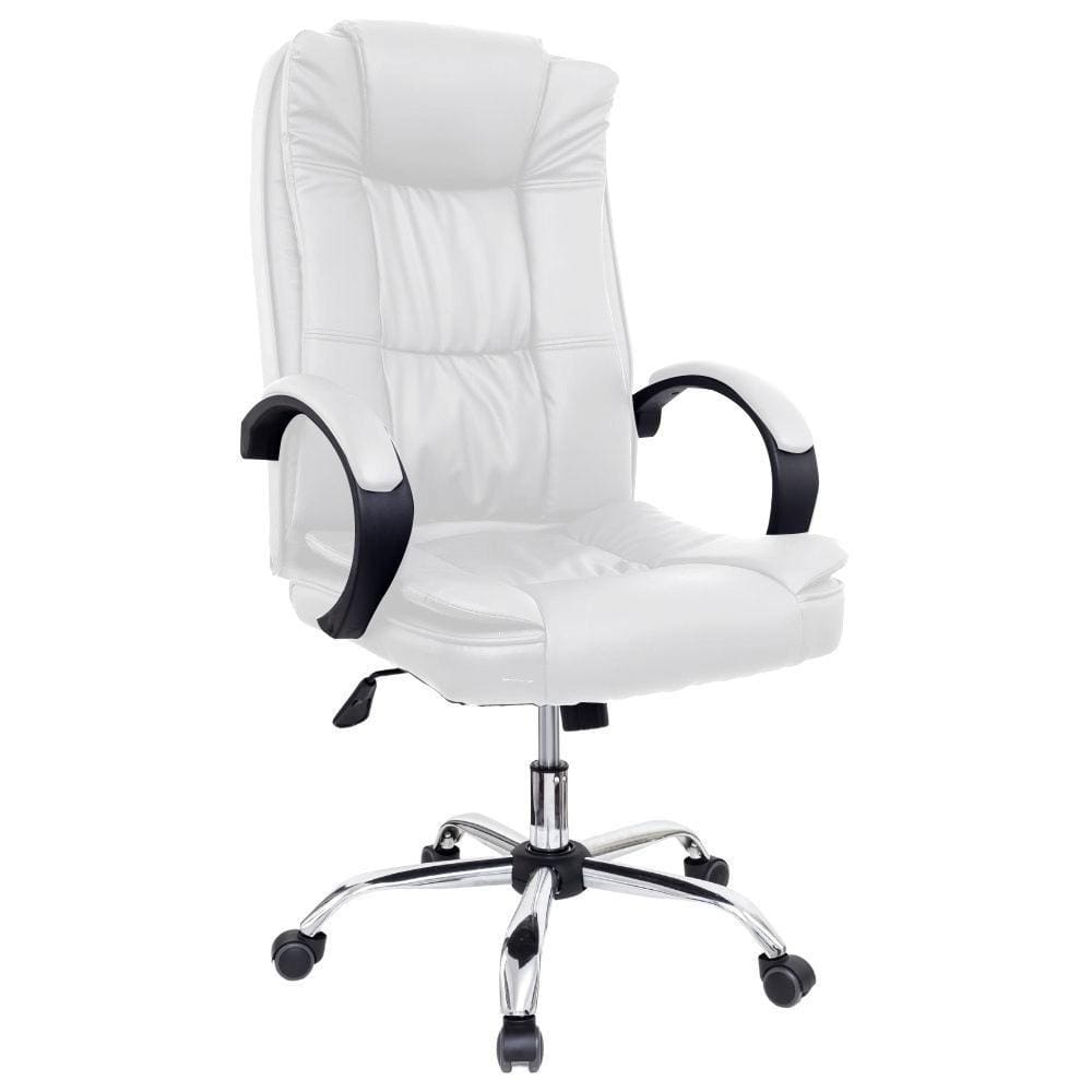 Cadeira de Escritório Presidente Base Cromada com Rodinha Fortt Lille Branca - CPF12-B