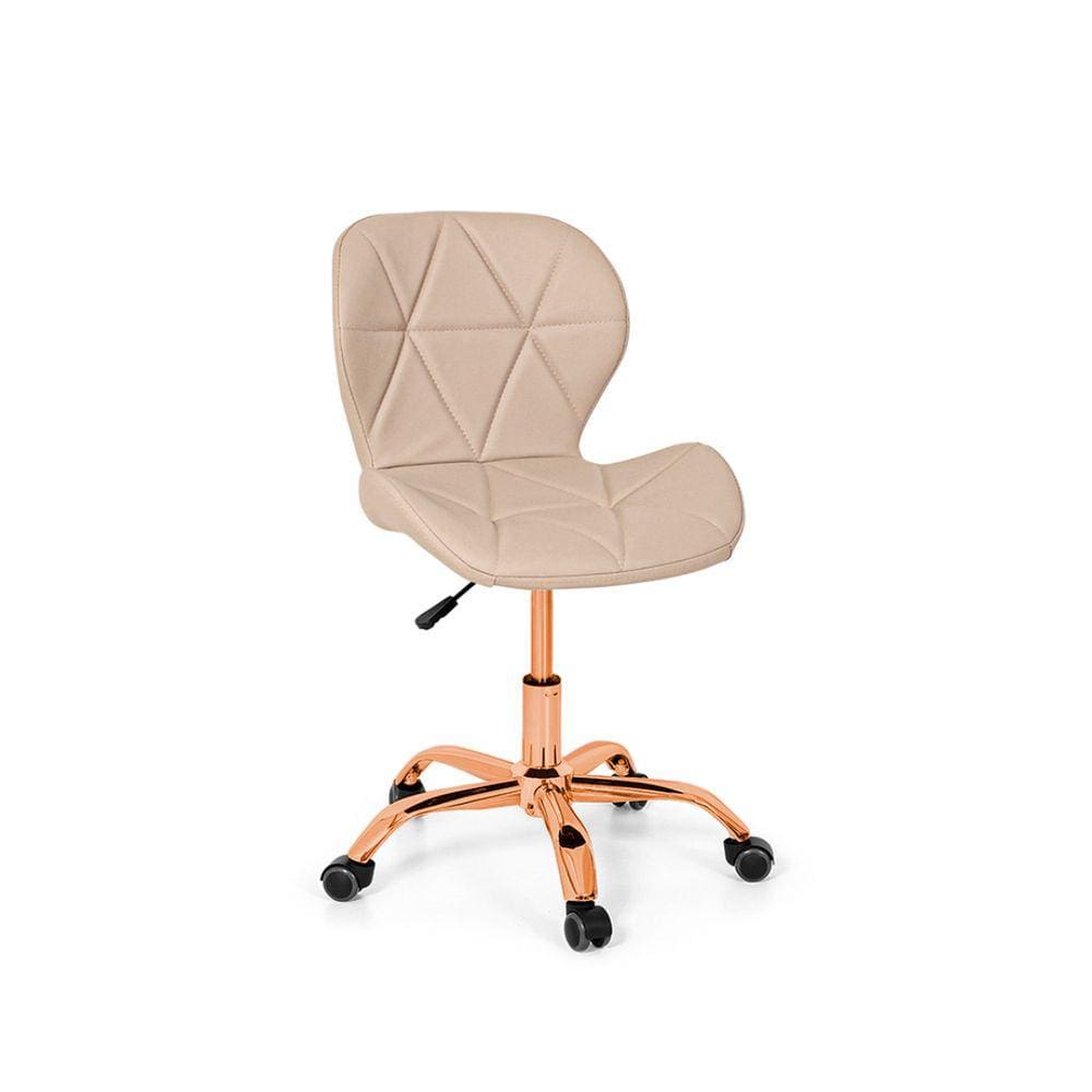 Cadeira Office Eiffel Slim Base Giratória Nude - Red Gold