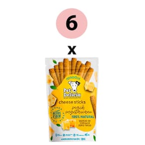 KIT 6 Petisco Pet Delícia Cães Cheese Sticks 120g