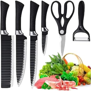 Conjunto Facas Gourmet Inox Antiaderente Churrasco Cozinha