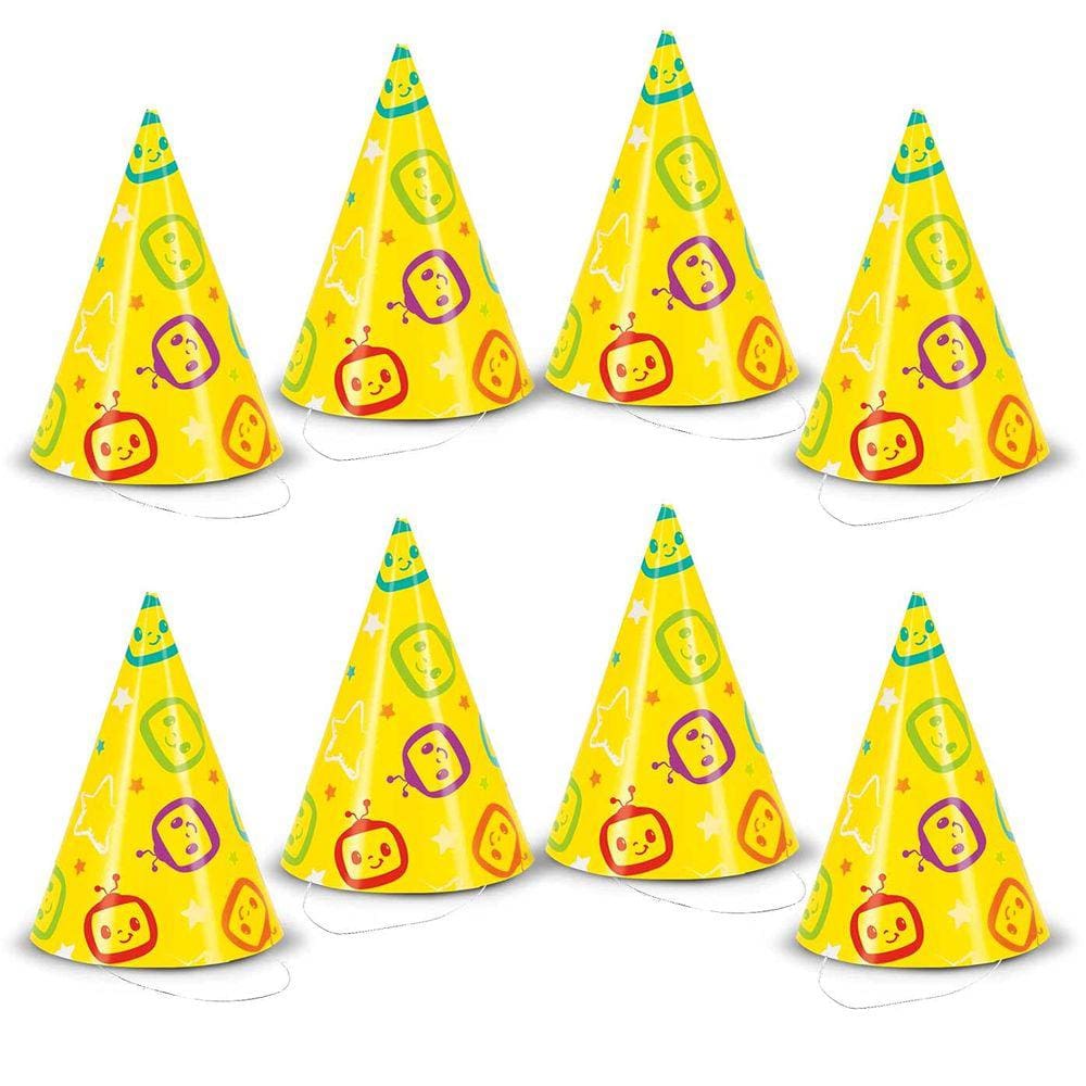 Mini Party Hats Unique Cocomelon, pacote com 8 para crianças