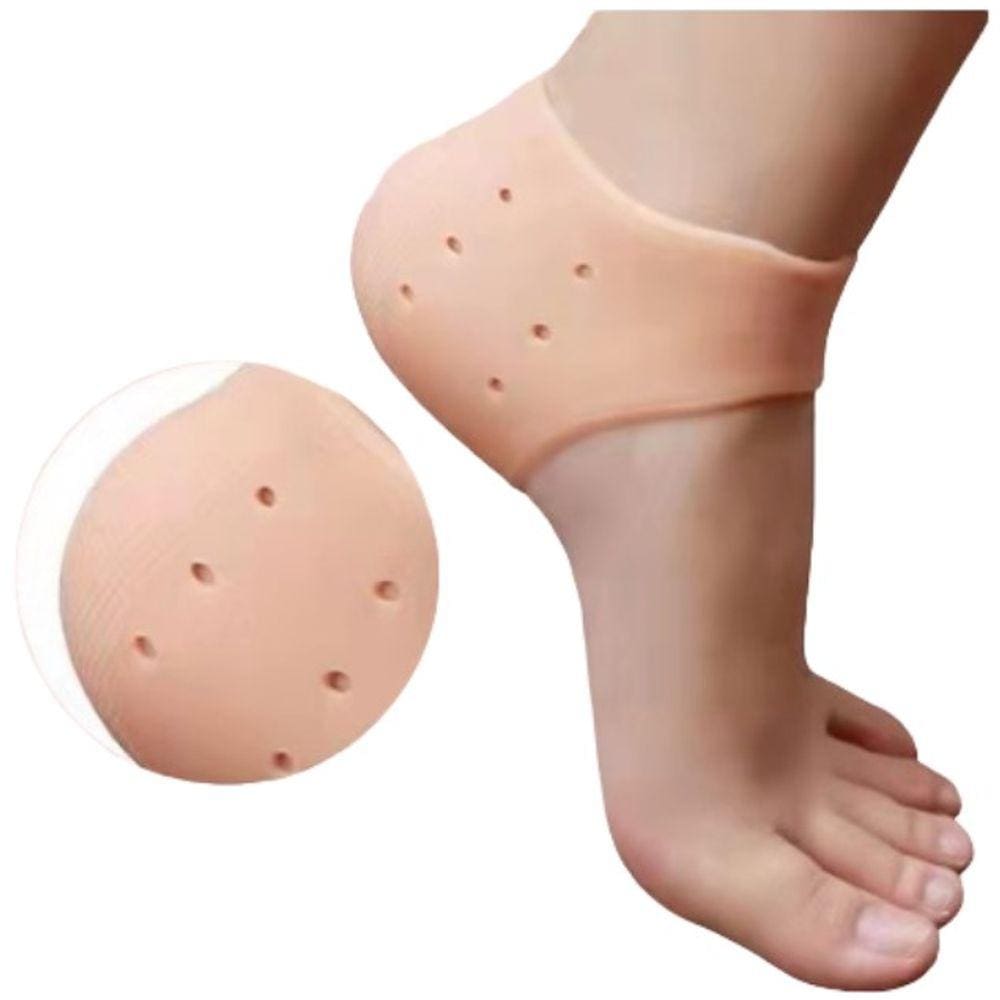 Par de Meia Palmilha Silicone Gel Protecao Ortopedica Esporao Calcanhar
