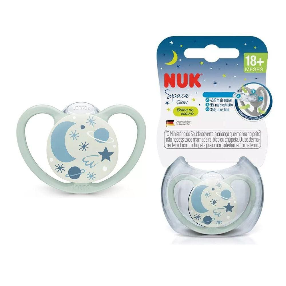 Chupeta Space Glow  +18m Estrelas Nuk
