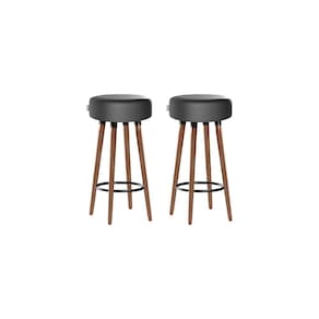 Kit 2 Banquetas Alta Pés Palito Roma Asfalto 70cm