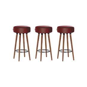 Kit 3 Banquetas Alta Pés Palito Roma Romã 70cm