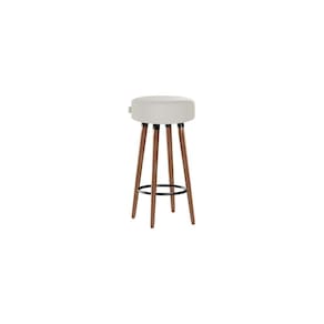 Banqueta Alta Pés Palito Roma Bege Claro 70cm