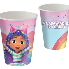 Kit Copo A Casa Mágica da Gabby 08 Unidades - 200ml