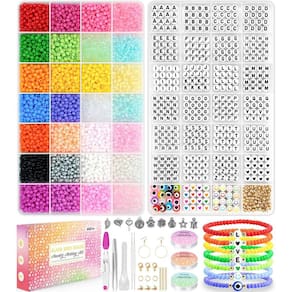 Conjunto de miçangas Paodey 4 mm Glass Seed Beads 28 cores 6500 unidades 6/0
