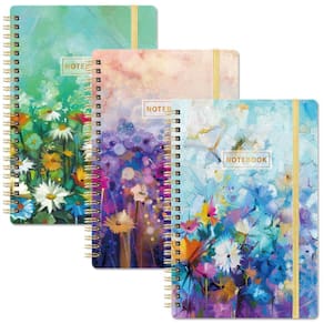 Caderno espiral MaaiBok A5 Ruled Journal, pacote com 3 pacotes com bolso