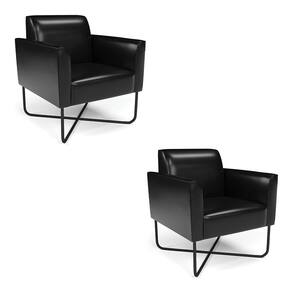 Kit 2 Poltronas Base X Industrial Preto Marisa Corano Preto D03 - D`Rossi