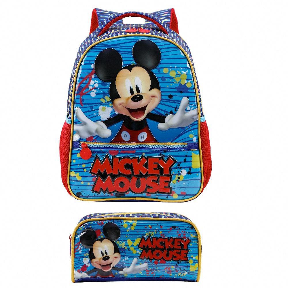 Kit Mochila de Costas e Estojo Mickey Y Ref: 11622 e 11626 Xeryu`s