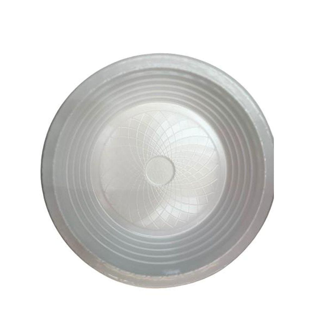 Prato Plastico 21Cm Fundo Branco C/10 Refeição Descartavel