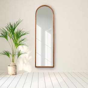 Espelho Oval de Base Reta com Moldura Magnólia 160cmx49cm CabeCasa MadeiraMadeira Caiena