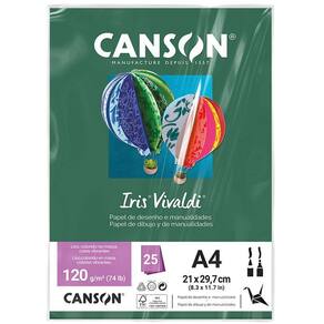 Papel Color Vivaldi A4 120g Verde Escuro com 25 folhas - Canson