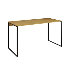 Escrivaninha Industrial Base Ferro Preto Tampo Mdp Canela 137x60