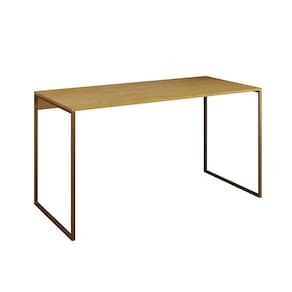 Escrivaninha Industrial Base Ferro Dourado Tampo Mdp Canela 120x60