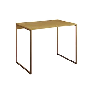 Mesa para Escritório Industrial Base Ferro Dourado Tampo Mdp Canela 90x50