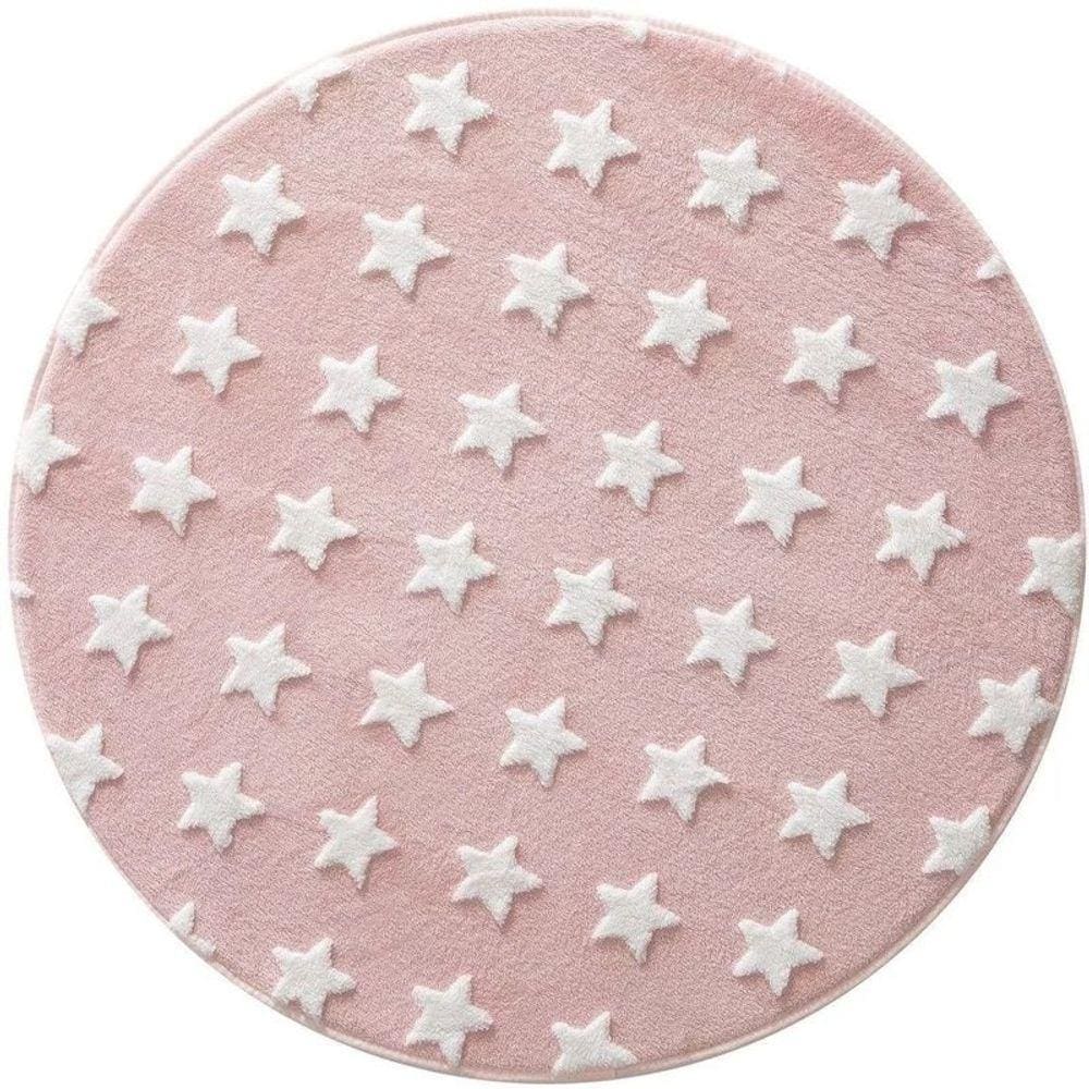 Tapete Quarto De Bebê Infantil Redondo Mimo Estrelas 100cm - Jolitex