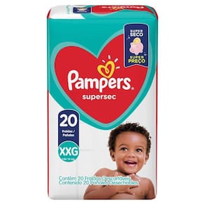 Fralda Descartável Pampers Supersec Tamanho XXG - 8 Pacotes com 20 Fraldas - Total 160 Tiras