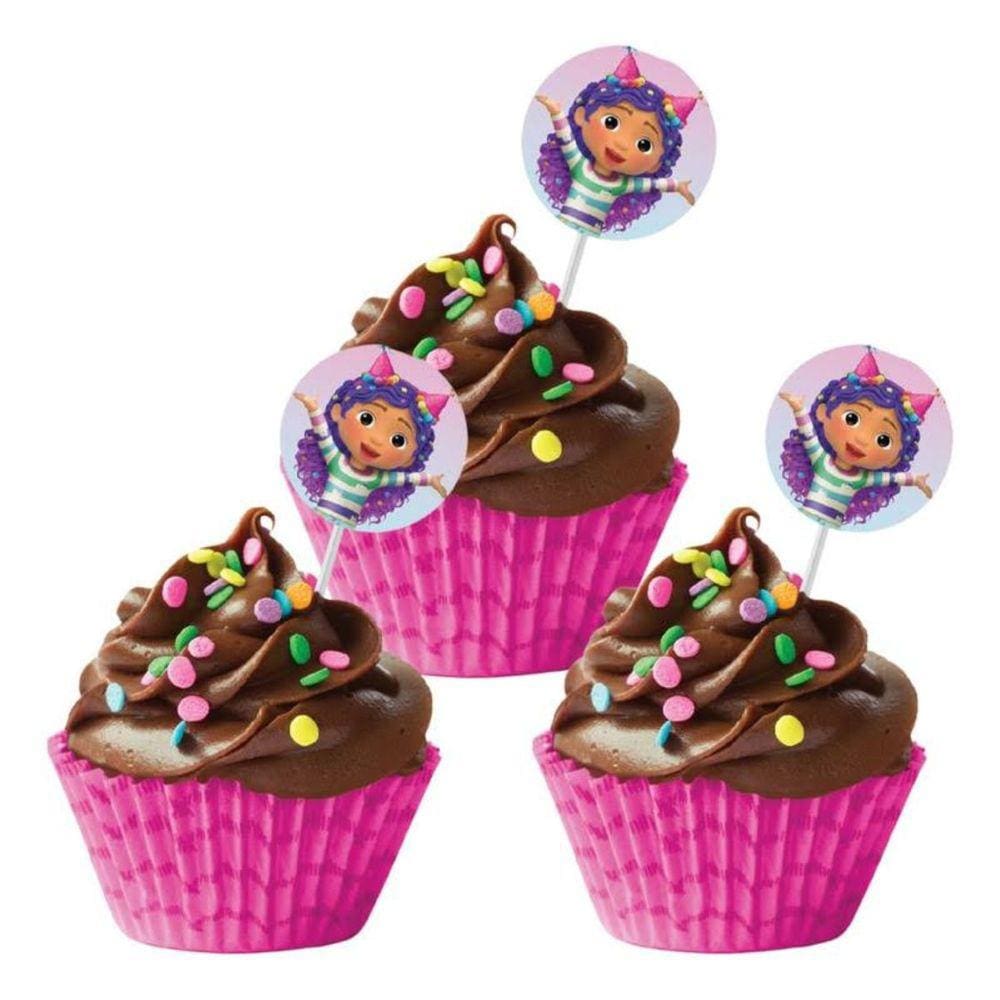 Bandeirinha Para Docinhos A Casa Mágica da Gabby com 8 Unds